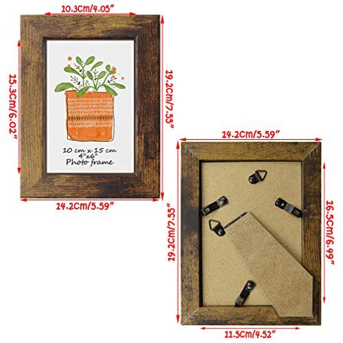 6x4 Photo Frames Rustic Picture Frame Fits 4 by 6 Inch Prints Wall Tabletop Display, 7 Pack 1