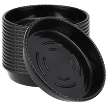 15 Pack Black Plant Saucers, 25cm Plastic Flower Pot Drip Tray, Round Plants Garden Saucers for Indoor and Outdoor Plant Pots