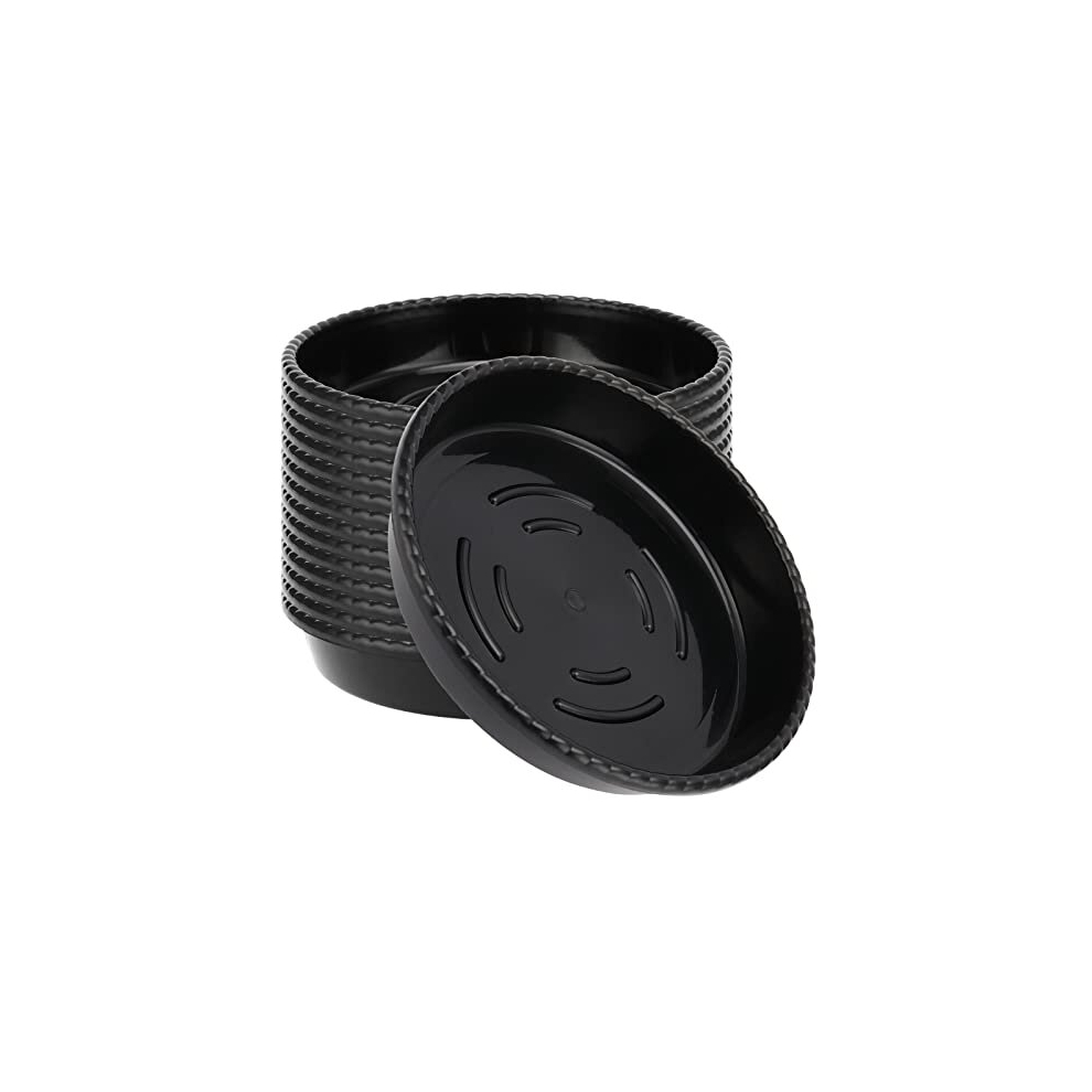 15 Pack Black Plant Saucers, 25cm Plastic Flower Pot Drip Tray, Round Plants Garden Saucers for Indoor and Outdoor Plant Pots