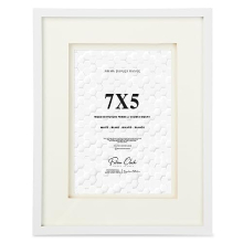 Fabian Clarke London White Wooden Picture Photo Frame with Off White Double Mount to Hang Portrait or Landscape (7x5)