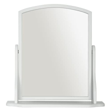 Arched Wood Dressing Table Mirror, Grey, 44x44cm, Wooden Free Standing Tabletop Vanity Mirror