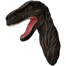 - Massive 42cm Wall Mounted Velociraptor Dinosaur Head Sculpture – Hand Painted Raptor Bust with Realistic Detail – Easy to Hang Dino Sculpture -