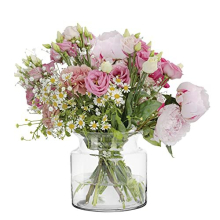 Hyacinth Vase H: 15 cm Wide Vase Round Vase Glass Cylinder Vase Clear Vase Large Vases for Flowers Pampas Vase Glass Vases for Table Decoration Large