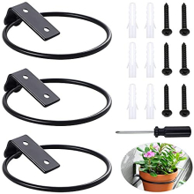 3Pcs Flower Pot Holder Ring Wall Mounted 4 inch Flower Planter Hangers Racks for Indoor Balcony Home Garden Yard