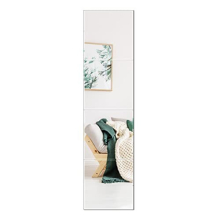Full Length Mirror Tiles, 4PCS 27x27 cm Self Adhesive Glass Mirrors for Home Gym Bedroom Living Room Dorm