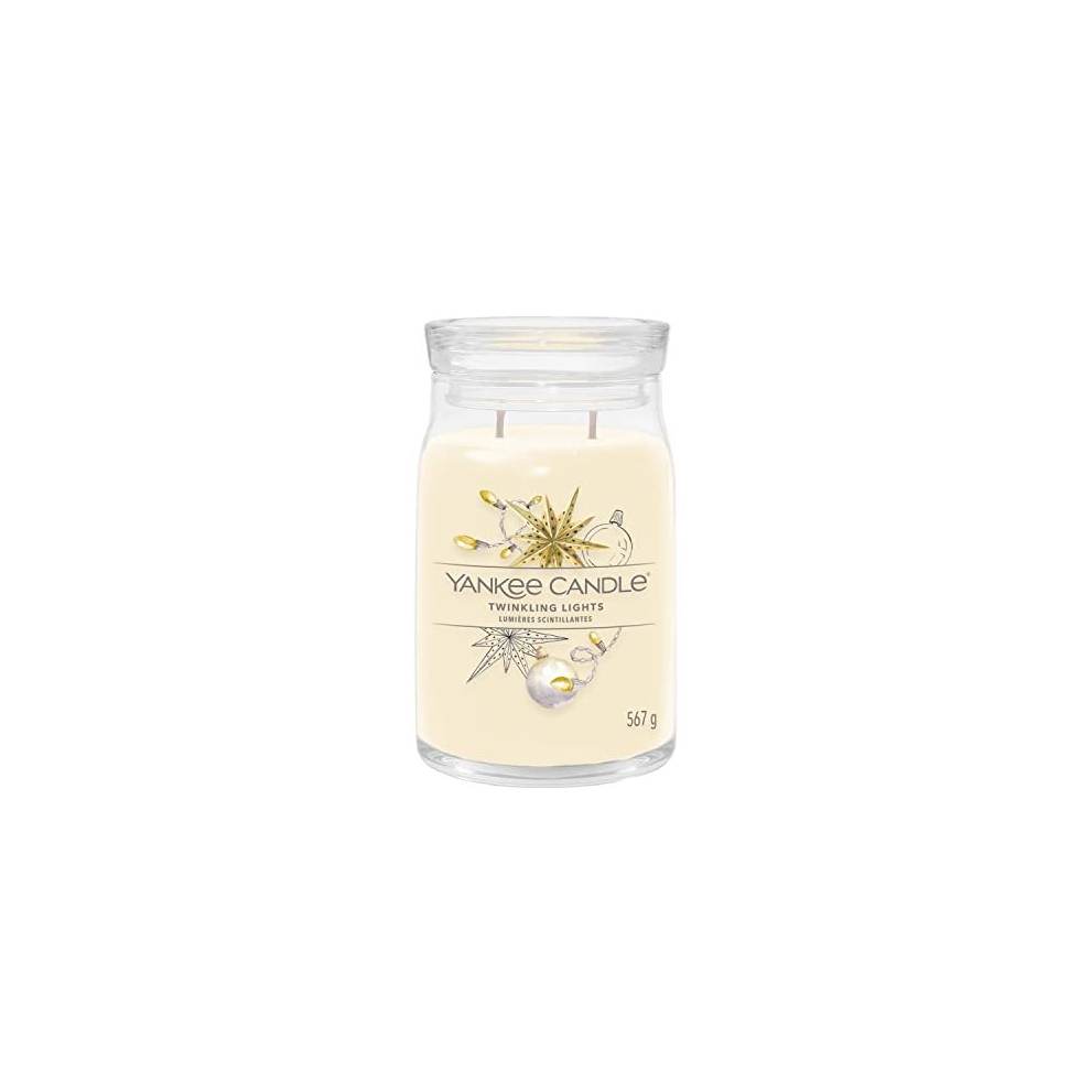 Signature Scented Candle | Twinkling Lights Large Jar Candle with Double Wicks | Soy Wax Blend Long Burning Candle | Perfect Gifts for Women