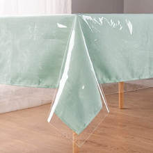 PVC Table Cloth, Wipe Clean Plastic Tablecloth PVC Waterproof, 140x140cm Square Wipeable Table Cloth Protector for Kitchen Picnic Outdoor Indoor