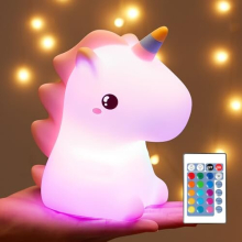 Unicorn Night Light Kids Unicorn Gifts for Girls, 16 Colours+Remote Control Baby Night Light Newborn Night Lamp, Battery Night Light Baby Girl Gift,