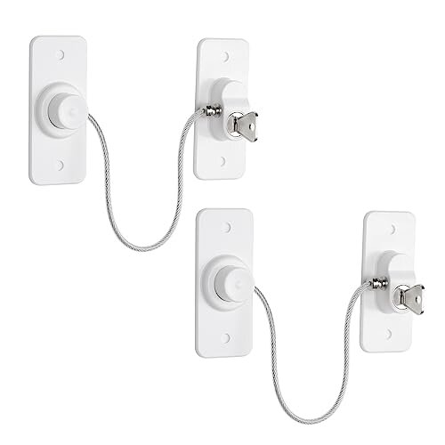 2Pcs Window Locks for UPVC Windows, YTOOK Adhesive No Drilling Window Restrictor with Key, Pet Window Safety Locks for Childproof, Easy to Install