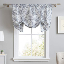 - Cotton Pole Top Valance, Stylish & Lightweight Window Treatment for Home Decor (Annalise Floral Grey, 50" x 25")