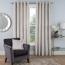 Luxury Crushed Velvet Eyelet Lined Curtains Super Thermal Insulated for Bedroom and Living Room 66 x 54 Inch Ivory