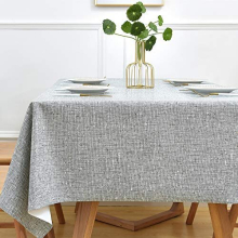 Table Cloth Wipe Clean Grey Wipeable Tablecloth PVC Waterproof Table Cover Plastic Table Protecter for Kitchen Outdoor (137x137cm, Grey)