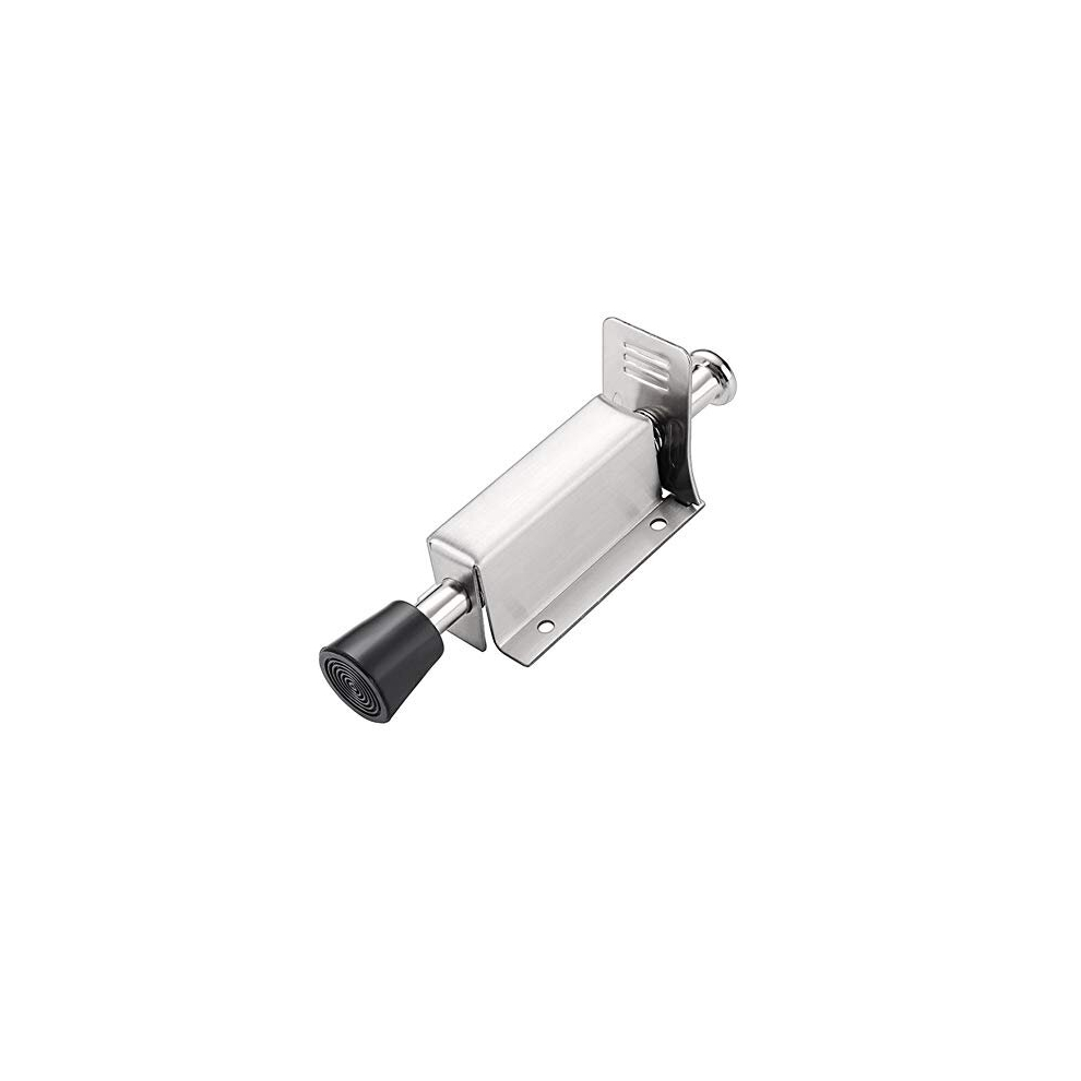 Spring Loaded Door Stop, Tiberham Heavy Duty Kick Down Door Stopper with Soft Rubber Bumper, Stainless Steel Step On Foot Operated Door Holder Stop