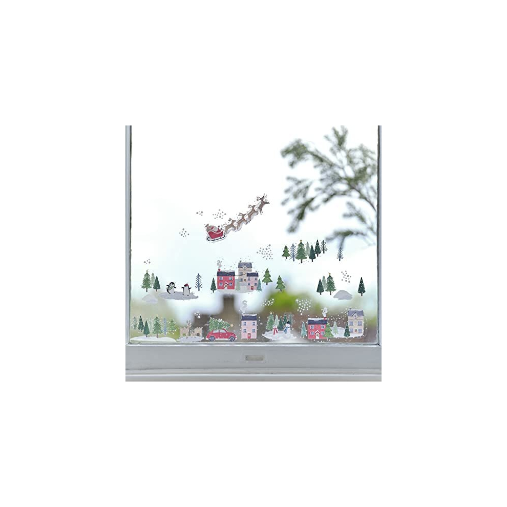 Christmas Snow Scene Re-Usable Window Sticker, Decoration