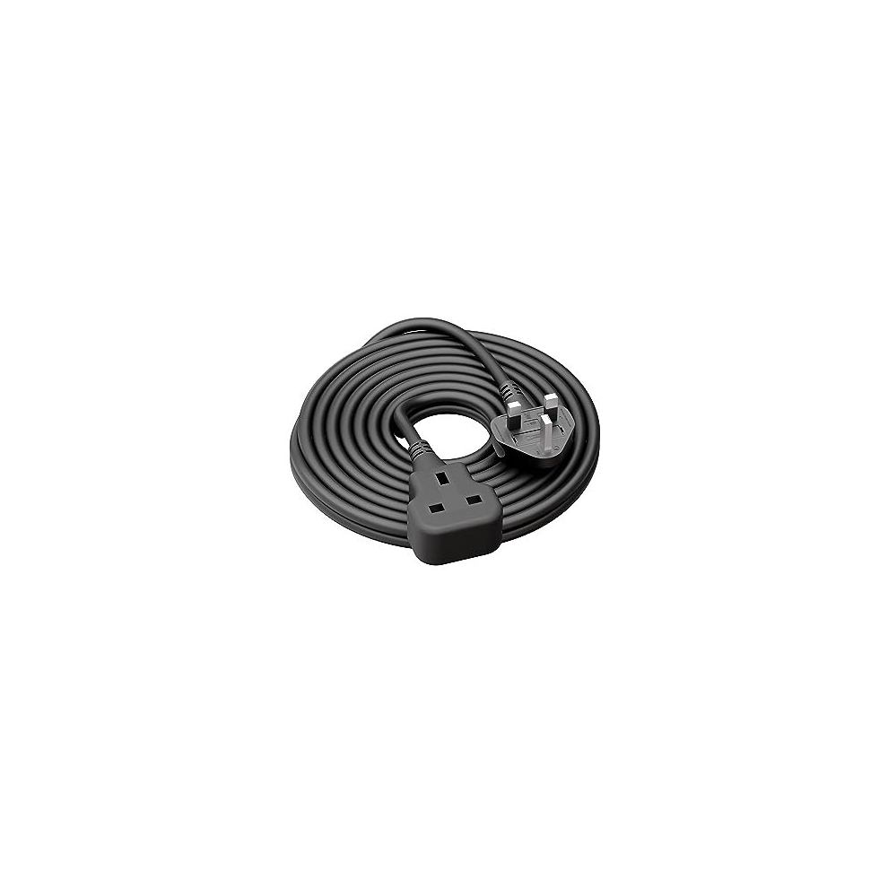 Heavy Duty Extension Lead Outdoor Extension Cord 5m Long Power Strip Black Cable Single Plug Socket 13 Amp For Garden