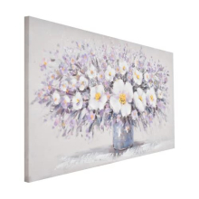 Hand Painted Lilac Flower Pot 3D Wall Canvas. Large Purple Lilac Canvas Art. Modern Canvas Picture, Ready to hang Canvas Wall Art. 100x50cm