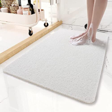 Bath Mat for Inside Shower, Loofah Shower Mat Non Slip Anti Mould Antibacterial Soft PVC Bath Mat for Bathroom Wet Shower Areas(40X60cm)(White)