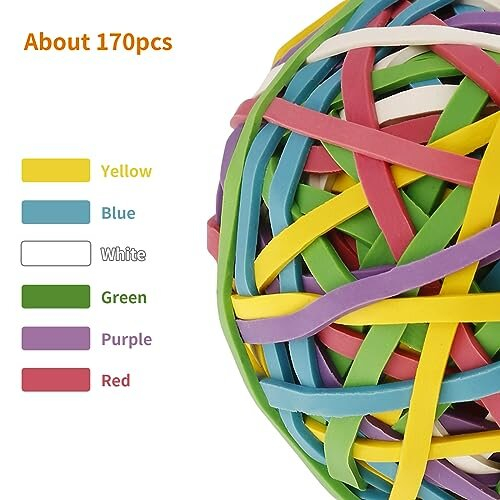 Rubber Band Ball, 170 Bands Per Ball, Assorted Colour 1