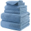 Set di Asciugamani in Microfibra Oversize, 60 x 30 in., Quick Dry, 6 Pezzi (Blu) 1
