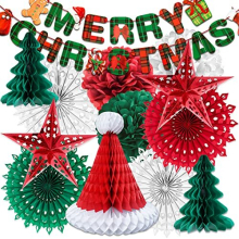 Premium Reusable Christmas Decorations - Christmas Decoration Set, Paper Christmas Decorations, Christmas Ceiling Decorations/Hanging Christmas