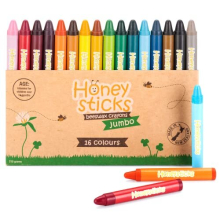 100% Pure Beeswax Crayons - Jumbo Crayons for Toddlers, Kids - Non Toxic, Food Grade Colours, Sustainably Made in New Zealand - Large Size is Easy to