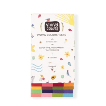 Coloursheets, Spring Single Set, 16 Vibrant Watercolours, for Outdoor and Travel, VV276003