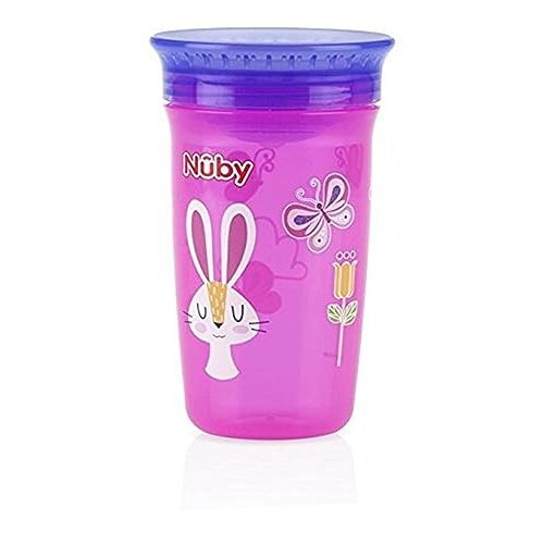 Nuby 1pk No Spill 360 Degree Printed Wonder Cup - Colors May Vary