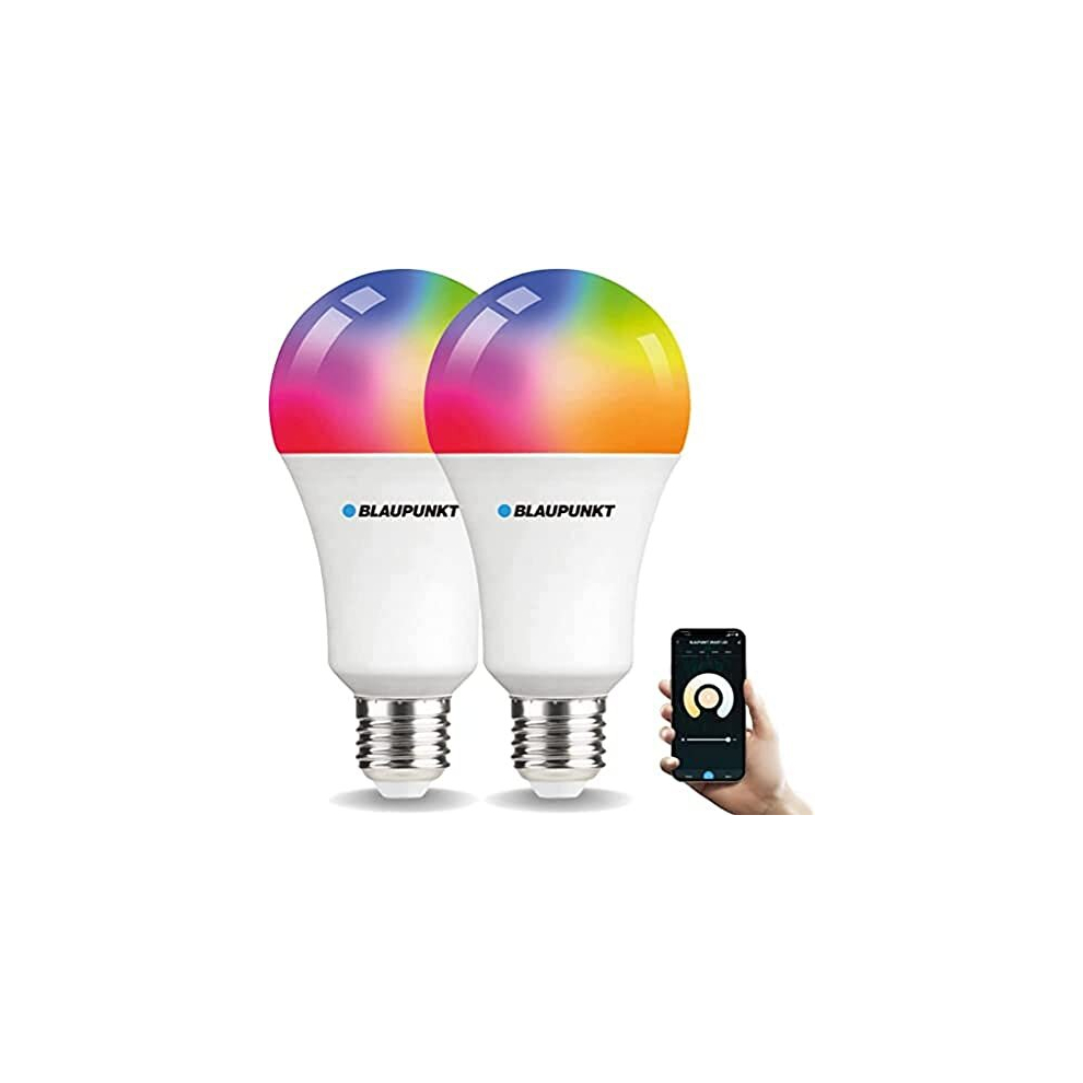 Smart Bulb E27 – Colour Changing LED Light WiFi Warm White to Cool Daylight Room Lighting Dimmable Music Sync and More Modes 9W Works with Google
