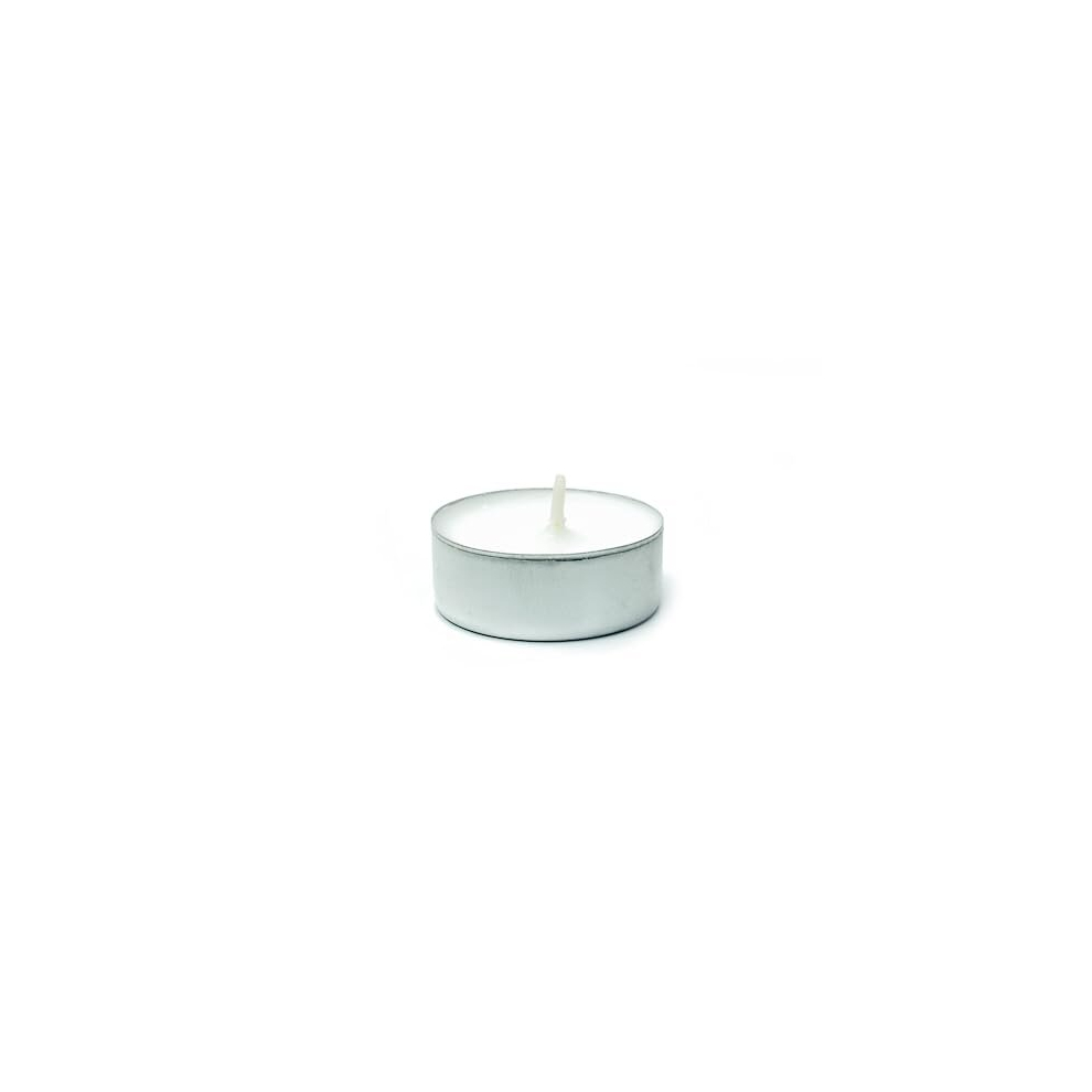 - 100 White Tea Light Candles Unscented - 8 Hours Burn Tealights - Celebration Candle Lit-image-OPC-PD77MXF-NEW