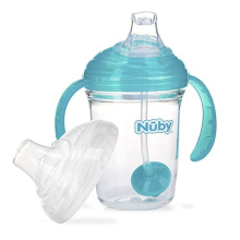 Nuby sem derramamento 360 Palha ponderada Grip n 'Sip Tritan Cup com tampa higi   nica de 8 on   as de copo
