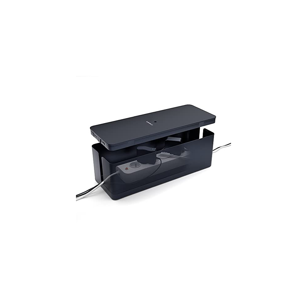 Cable tidy box - Keep your cable tidy, Large (41 x 13 x 16 cm), Waterproof, Non-slip - Cable management box, Cable box, Extension lead cover box,