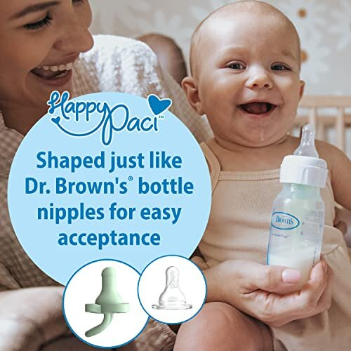Sucette HappyPaci, 0-6 Mois, Vert, Gris et Écru 1