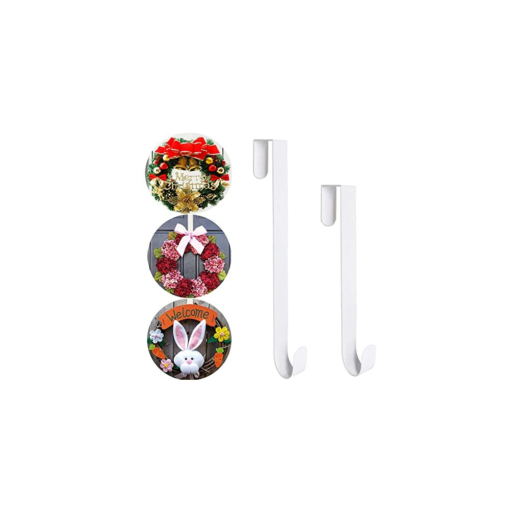 Popoyu 2Pack Christmas Wreath Metal Hanger Hook For Thick Front Door,Garland Hanger Hook Holders Over The Door Hooks Christmas Wreath Hanging Hook For Xmas