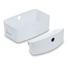 Alpha+ Storage Box Set, White - Set of 2 Click On Organising Boxes for Highchair, Practical Storage Space