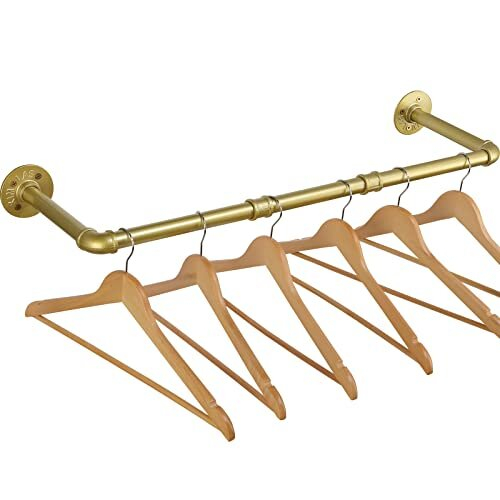 Heavy Duty Iron Pipe Clothing Rack, 70cm Adjustable Metal Garment Tidy