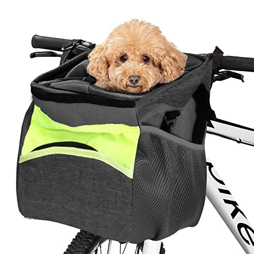 Foldable Dog Bike Basket - Waterproof Pet Carrier For Bicycles, Pets Up To 6.6 Lbs