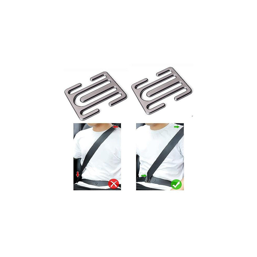 Zouwel Car Seat Belt Clips Adjuster Seatbelt Universal All Auto Models, Metal Seat Belt Clip,Car Metal Seatbelt Clip, Locking Clip Safety Seat Belt Shoulder
