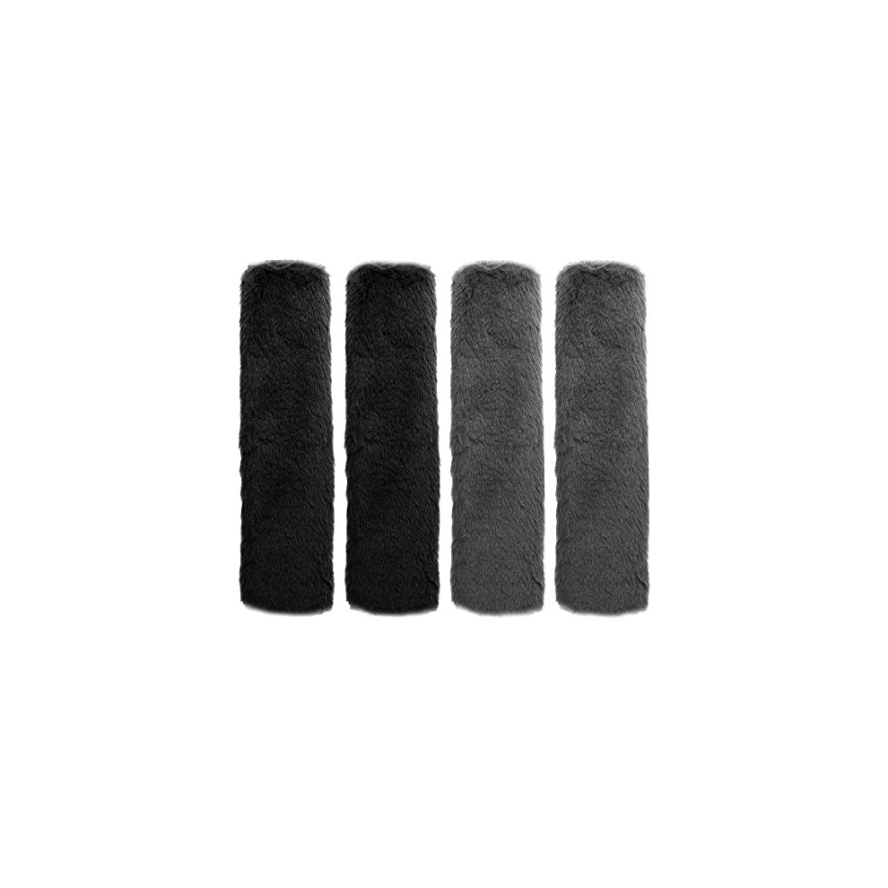 4 Packs Faux Sheepskin Car Seat Belt Pads, Seat Belt Covers Soft Faux Fur Seatbelt Strap Cover Safety Belts Cover For Kids Adult Black/Grey 5014286001342