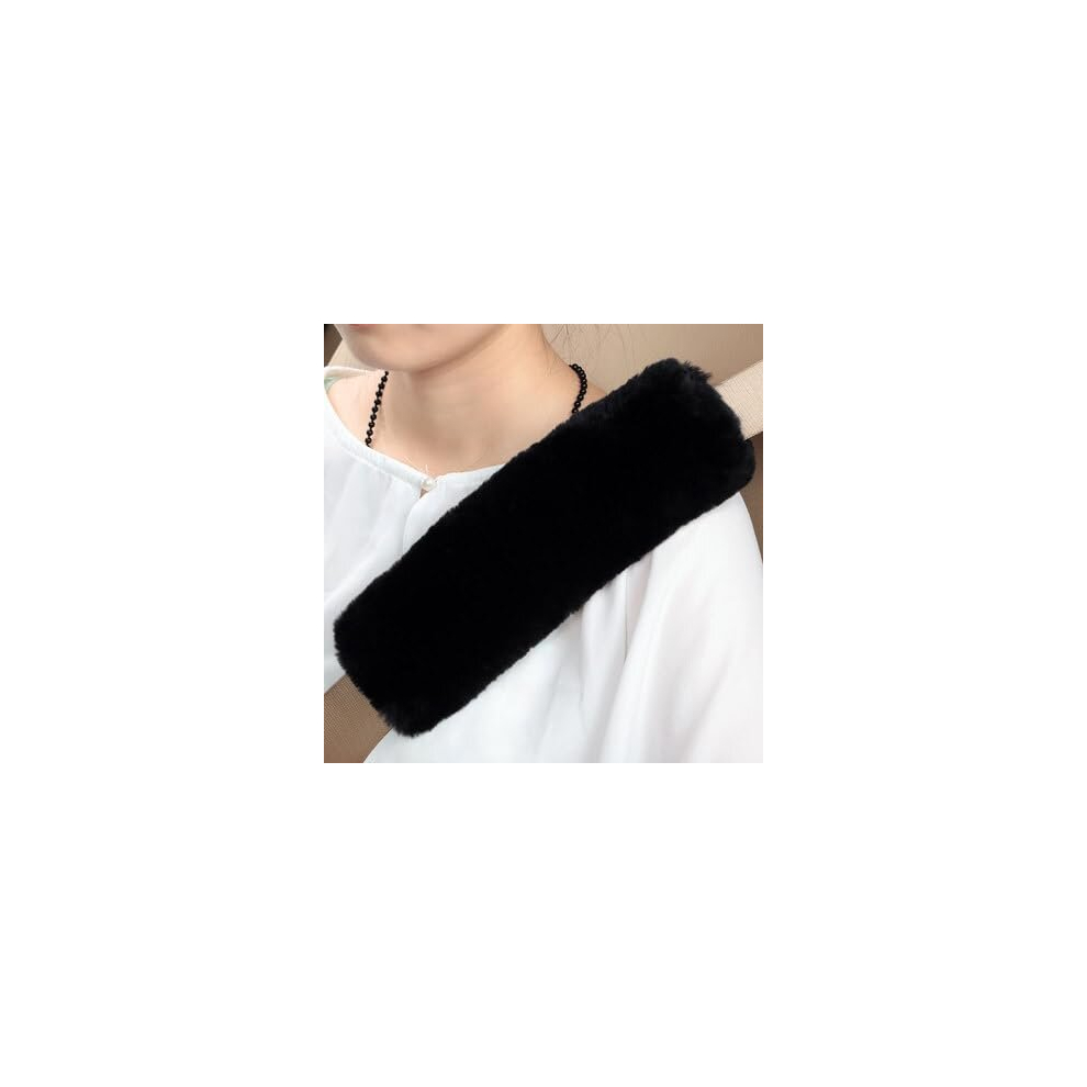 2Pcs Fluffy Car Seat Belt Pads Plush Seat Belt Strap Cover Soft Faux Fur Seat Belt Shoulder Strap Cover Harness Pad Comfort Travel Cushion Safety 5014286001649