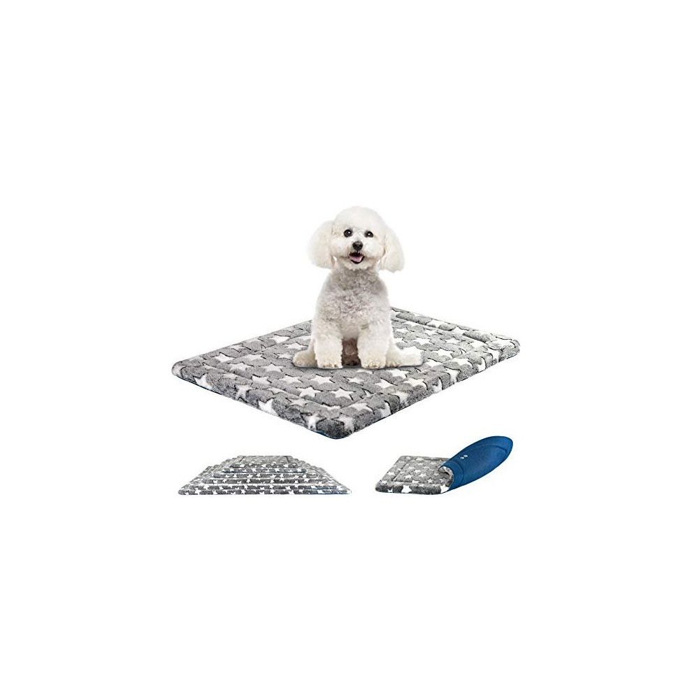 Dog Bed Mat Reversible Cool & Warm 61x41cm Dog Crate Mat Machine Washable Dog Bed Matterss High Density Foam, Dog Pad Pet Beds for Small Dogs & Cats,