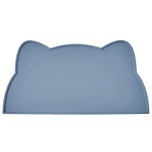Cat Food Mat, Silicone Pet Feeding Mat Non Slip Dog Bowl Mat Waterproof Tray Cushion (Stone Blue)