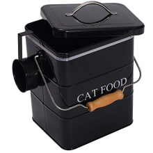 Cat Food Treat Storage Container with lid scoop included - Perfect Farmhouse Cat Food Bin for Kitchen Countertop, Shelf, Decoration Home - Cat Food -