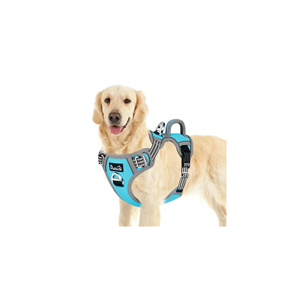 No Pull Dog Harness Large, Comfortable Heavy Duty Pet Vest Harness for Large Dog, Front Clip Easy Control Puppy Harness with Soft Padded Handle