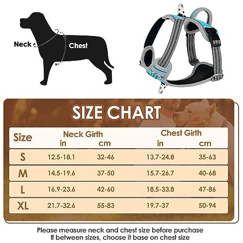 No Pull Dog Harness Large, Comfortable Heavy Duty Pet Vest Harness for ...