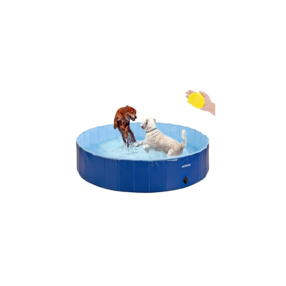Pattepoint Dog Pool 160x30cm, Paddling Pool for Dogs, 2023 Upgraded Durable PVC Foldable Dog Swimming Pool Portable Dog Pool Extra Large Bathing Tub 