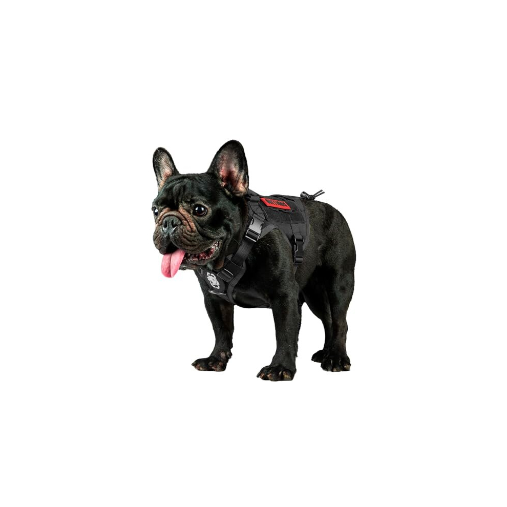 Tactical Dog Harness Vest,FIRE WATCHER 2.0 No-Pull Service Dog Vest with Hook & Loop Panels,Adjustable Dog Vest Harness for Walking Hiking Training