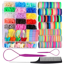 Elastic Hair Bands Hair Ties for Little Girls, Teenitor Hair Rubber Bands with Tail Hair Tools, Snap Hair Clips, Baby Hair Bobbles for Girls, Pin Tail