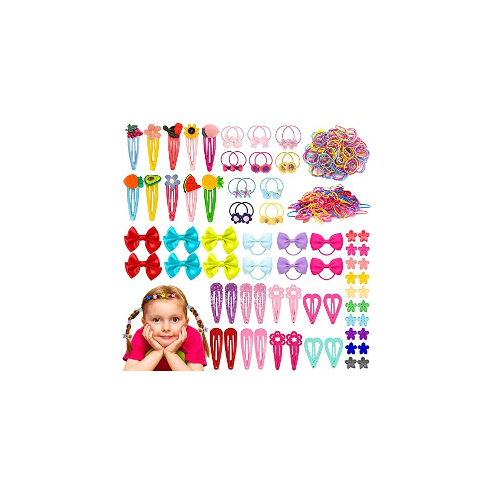 678 Pcs Varies Girls Hair Accessories, Contains Hair Clips, Elastic Hair Ties Bulk, Bow Hair Clip, Bow Hair Bands, Claws Barrettes, Rich Hair