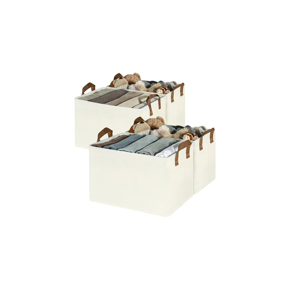 Storage Boxes for Shelves, Pack of 4 Top of Wardrobe Storage Boxes, Wardrobe Storage Boxes and Storage Organizers, Extra Large Storage Baskets for