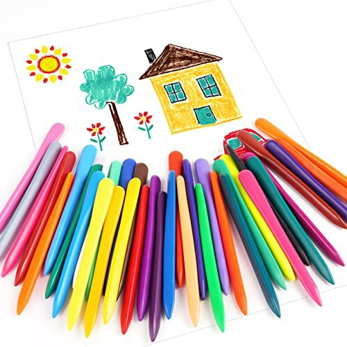 Aolso Washable Crayons For Toddlers, 36 Colors Non-Toxic Crayons, Crayons For Drawing And Crafts, Colouring Pencil For Kids Pack, Educational Learning Drawing Pens Toy For 1-6 Year Old